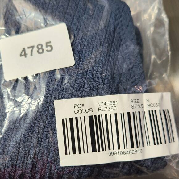 NWT J.Crew Swim Bikini Bottom Size Small BC050 Blue Textured Curve-waist Cheeky - Picture 10 of 10